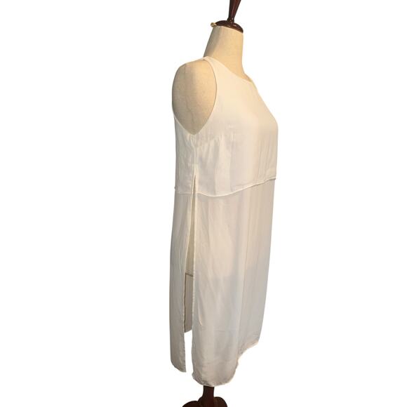 White sheer tunic with side slits - Picture 2 of 8